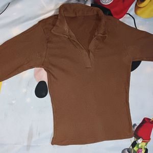 Brown Sleeves Top