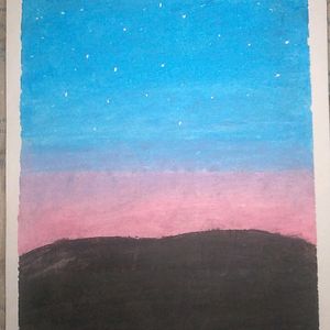 Sky Painting Made With Oil Pastels Of Evening