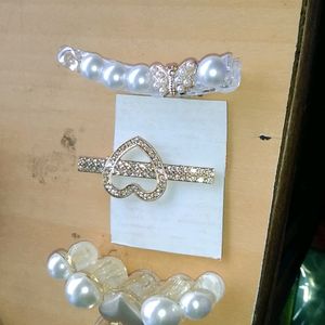 Any One Korean Clips White Pearl Clip