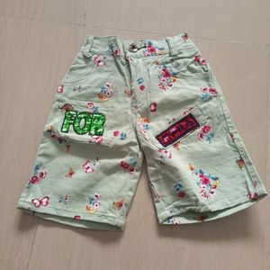 Pista Green Baby Girls Shorts 2-3 Year