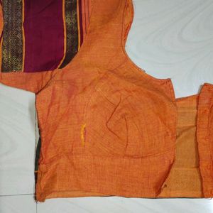 Cotton Pattu Saree With Blouse