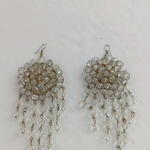 Transparent Beads Earrings With Finger Ring(Women)