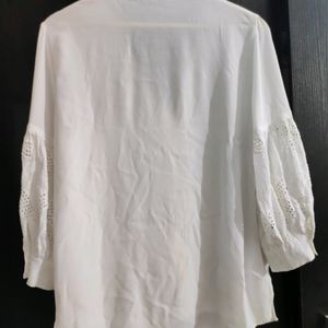 Zara White Summer Cotton Tops