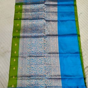 Pure Silk Kanjivaram Saree With Blouse Pis