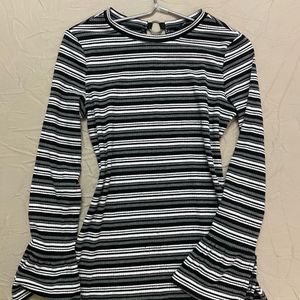 Stripped Flared Full Sleeve Top