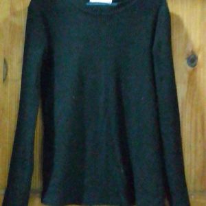 Women Full Sleeves Black Top