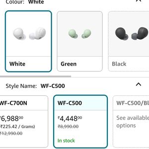 Sony Wf-C500 TWS with upto 15 to 20Hrs App Support