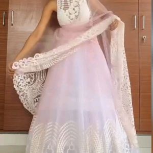 Net Saree Baby Pink Only