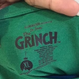 Grinch-Contemplating Naughty Print Green T-shirt