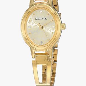 Sonata Pankh Analog Champagne Dial Women's Watch