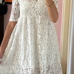 White Lace Dress Size S