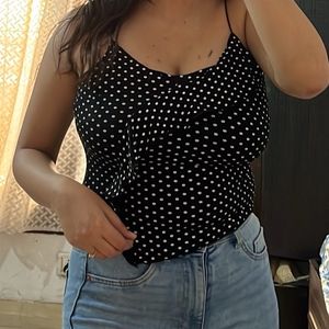 Polka dot tunic top