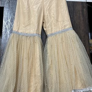 Shimmery Nude Sharara Set