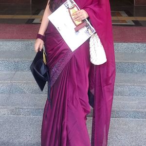 Farewell / Fancy Party Saree - Purple 💜 Trending