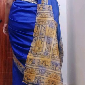 Sale 🌟Elegant Dark Royal Blue soft silk saree