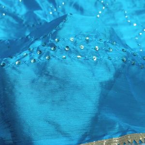 Women Embroidered Blue Dupatta