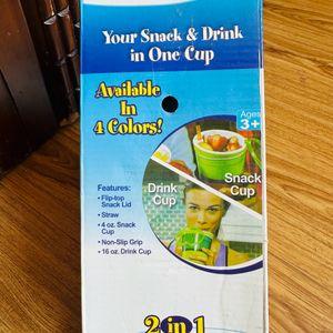 New 2 In 1 Snack And Liquid Cup