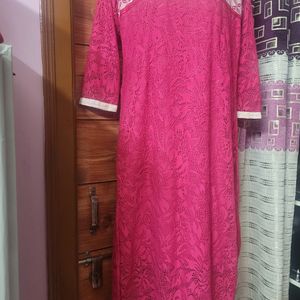≈*Trendy Net  Kurti  For Sale With Lace On Neck