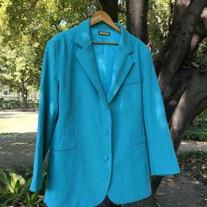 TURQUOISE BLUE OVERSIZED BLAZER