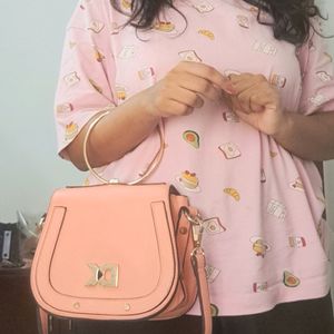 Diana Korr Peach Handheld/ Sling Bag