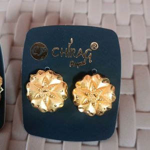 One Gram Gold Studs Earrings Combo Of 2