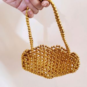 Golden Pearls/Beads Handmade Purse