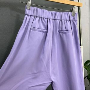 Lavender high waisted pleated trousers