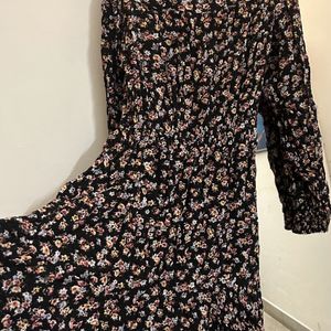 M&S Black Floral Dress