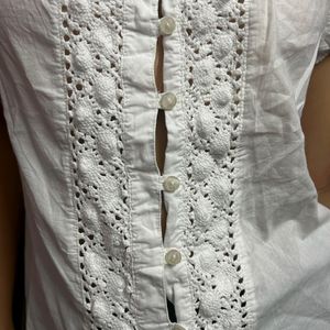 Vintage Puff Sleeves Lace Top