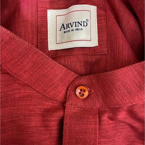 Mandarin Collar Branded Shirt