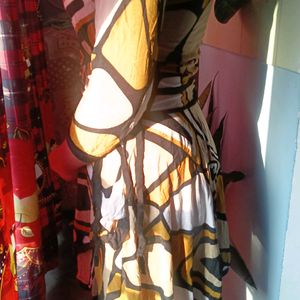 Abstract Printed Skater Dress