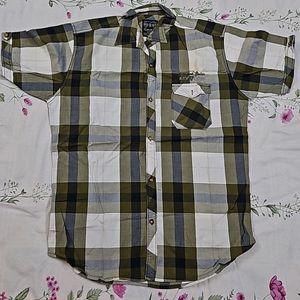 Olive Green Checked Shirt