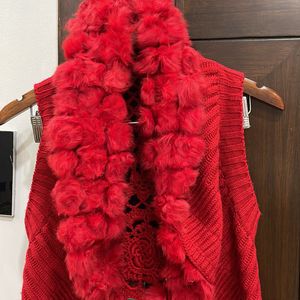 Fancy Red Winter Shrug