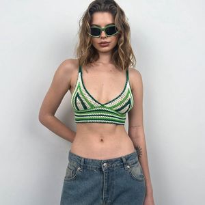 Zara Women's White and Green Crop-top