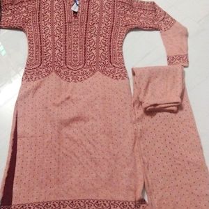 Winter Kurta Set With Bottomwear