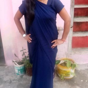 Navy 💙 Blue Saree For College