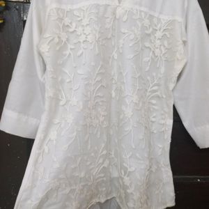 Short White Kurti Top