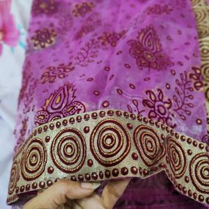 Organza Saree With Printed Design