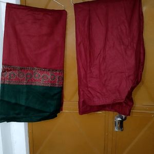 Marron Woolen Salwar Dupatta