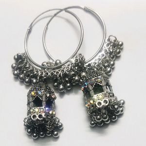 Silver Jhumkas