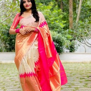 Women' Art Silk Kanjivarm Pattu Saree With Blouse