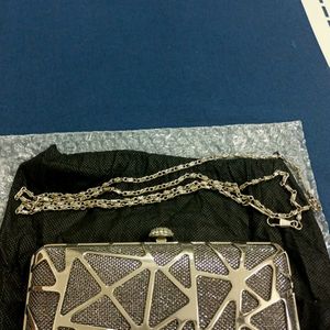 Beautiful Silver Grey Clutch For Party Wear Its Lo