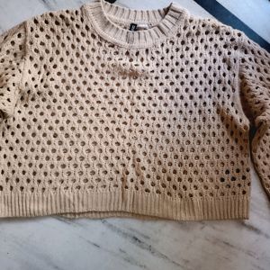 H&M women Hole-knit Acrylic Jumper