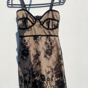 Unused Nude Colour Lacey Bodycon Dress