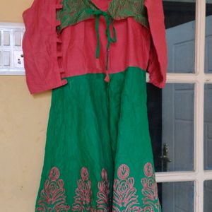 Green Pink Anarkali