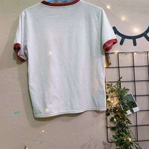 White Red Outlined Tee