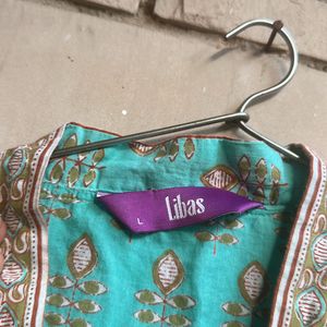 Libas Motifs Printed Sea Green Kurta Set