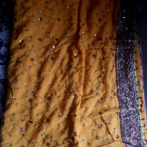 Mustard Saree, Like New