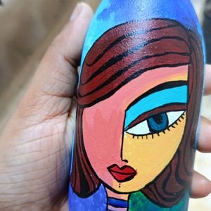 Abstract Art On Glass Bottle