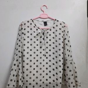 White Polka dots Top